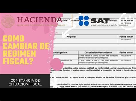 Como cambiar mi régimen fiscal de mi constancia de situación fiscal en