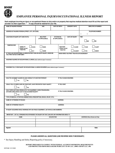 Fillable Online EMPLOYEE PERSONAL INJURYOCCUPATIONAL ILLNESS REPORT Fax