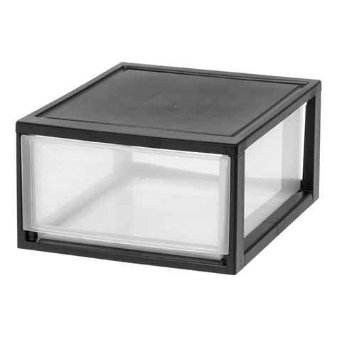 compact stacking stackable plastic unit  quart black  count