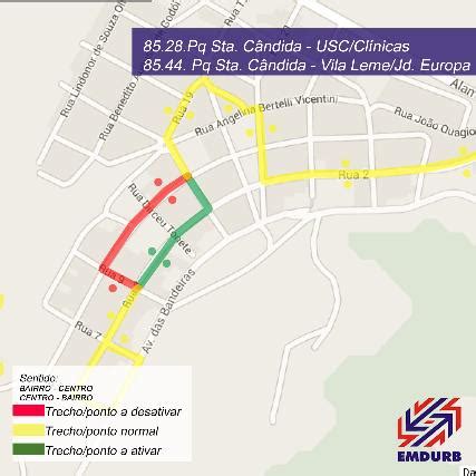 Emdurb Informa Sobre As Linhas Parque Santa C Ndida Vila Leme Jardim