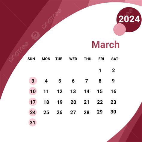 Calendário De Março 2024 Png Calendário Mensal Março Calendário 2024