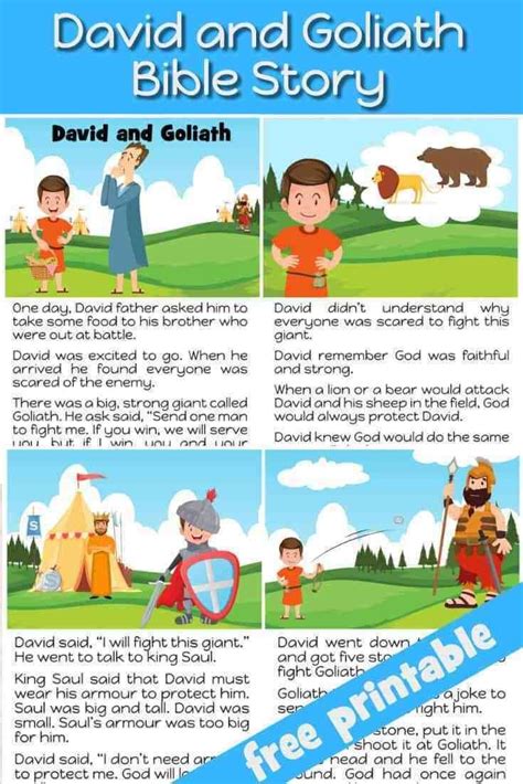 David And Goliath 1 Samuel 17 Bible Lesson For Under 5s Free