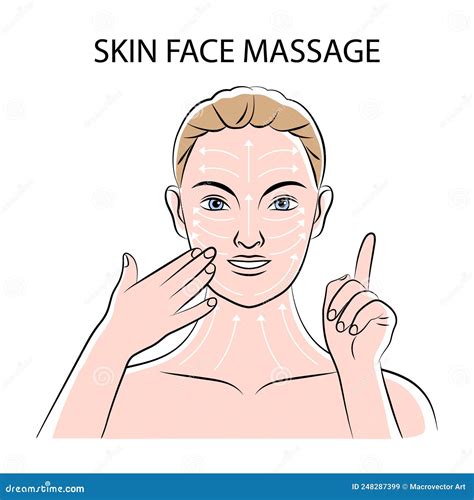 Skin Face Massage Vector Illustration Stock Vector Illustration Of