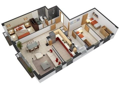 3 Bedroom Apartment/House Plans | Small house floor plans, Three ...