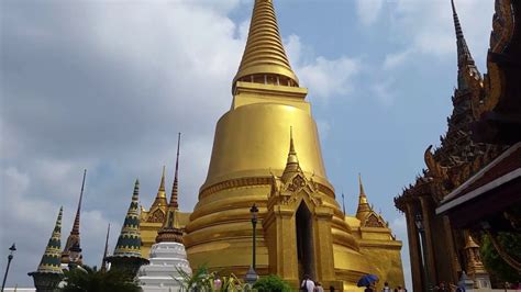 The Golden Stupa Chedi At Wat Phra Kaeo Emerald Buddha Temple In