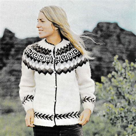 Vintage Icelandic Sweater Knitting Pattern PDF Ulrica Snood Pattern