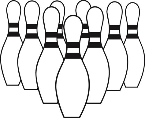 Bowling Pins Clipart Black And White