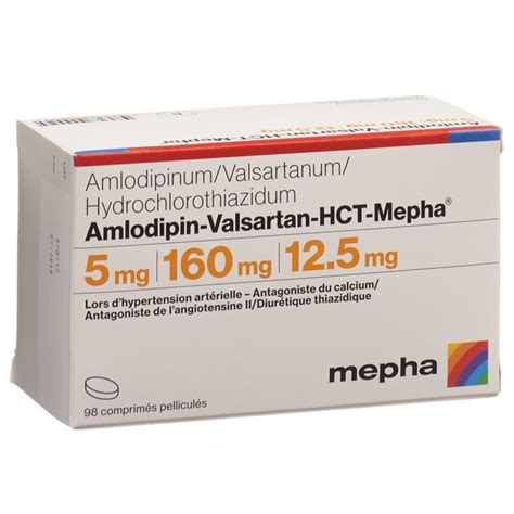 AMLODIPINE VALSARTAN HCT HCT Mepha Filmtabl 5mg 160mg 12 5mg Blist 98