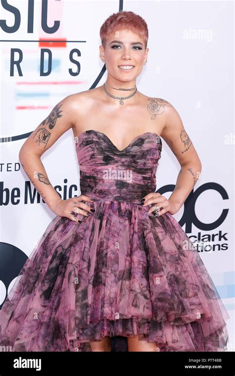 Los Angeles Usa October 9 Halsey Photographed On The Red Carpet Of