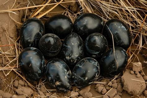 The black chicken eggs | Premium AI-generated image