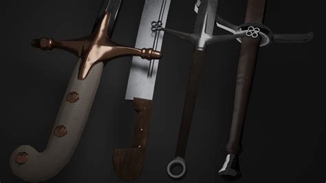 3d Model Swords Pack Game Ready Vr Ar Low Poly Cgtrader