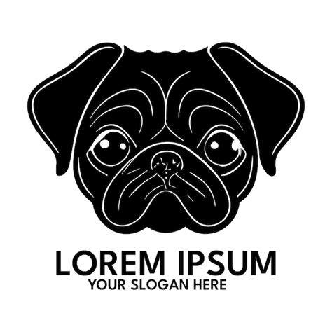 Premium Vector | Pug silhouette logo style vector illustration