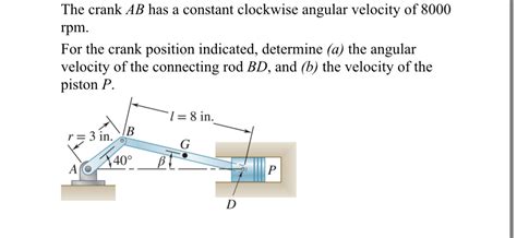 Solved The Crank AB Has A Constant Clockwise Angular Chegg