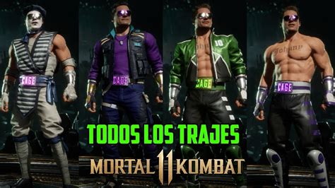 Mortal Kombat 11 Johnny Cage Todos Los Trajes Intros Y Poses