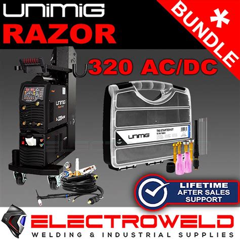 Unimig Razor 320 Acdc Bundle Welder Cooler Trolley Consumables T3w