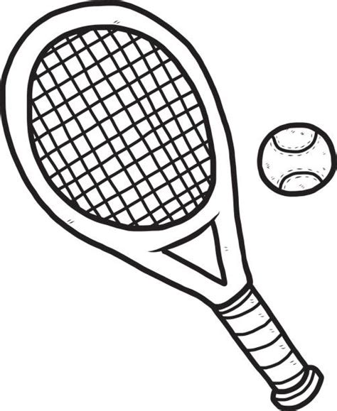 Royalty Free Black And White Cartoon Tennis Racket Clip Art, Vector ...