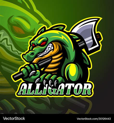 Alligator Esport Logo Mascot Design Royalty Free Vector