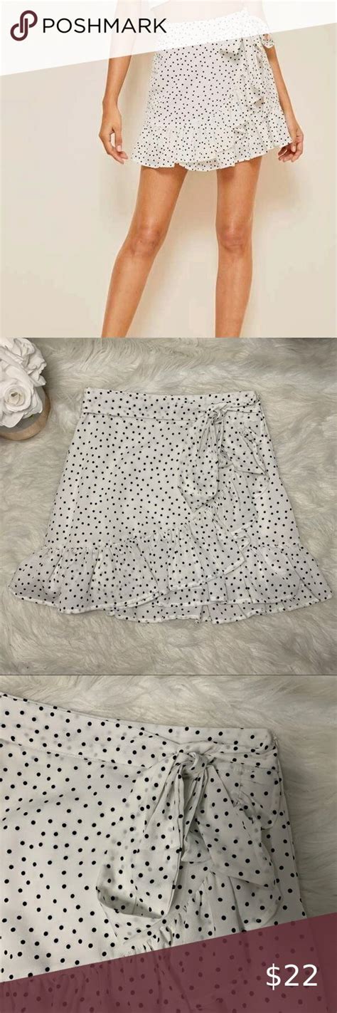 Shein White And Black Polka Dot Wrap Skirt Black Polka Dot Polka Dots Wrap Style My Style