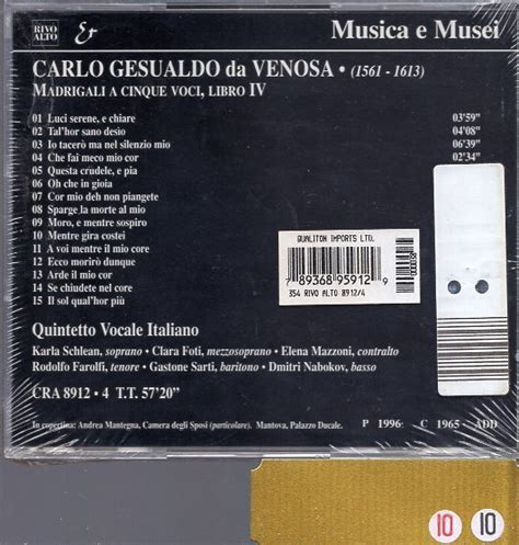 Yahoo Carlo Gesualdo Da Venosa Madrigali A Cinque V