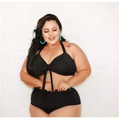 conjunto biquíni Plus Size bojo modelo de cintura alta modelador