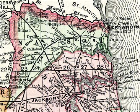 Map Of Nassau County Florida 1898