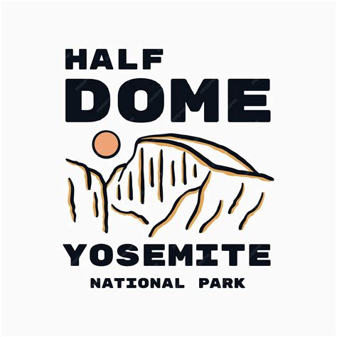 Premium Vector Half Dome Yosemite National Park Mono Line Graphic