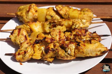 Brochettes Poulet Ananas Au Curry A Prendre Sans Faim