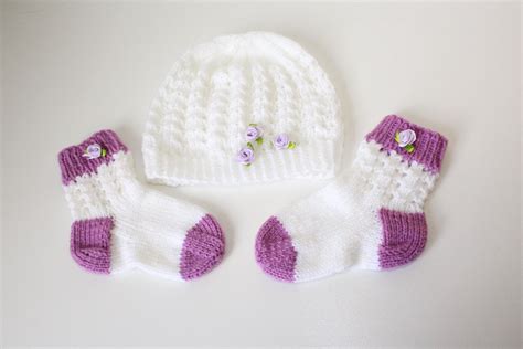 Strickanleitung Baby Set M Tze Und Socken Ajourmuster Ca Monate