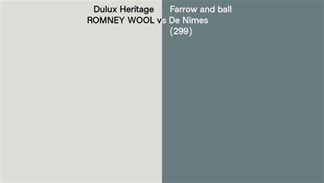 Dulux Heritage Romney Wool Vs Farrow And Ball De Nimes 299 Side By Side Comparison