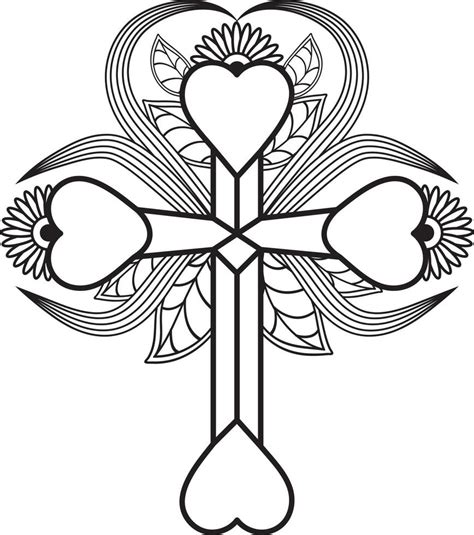 Jesus Cross In Floral Design Catholic Christian Cross 11027774 Vector