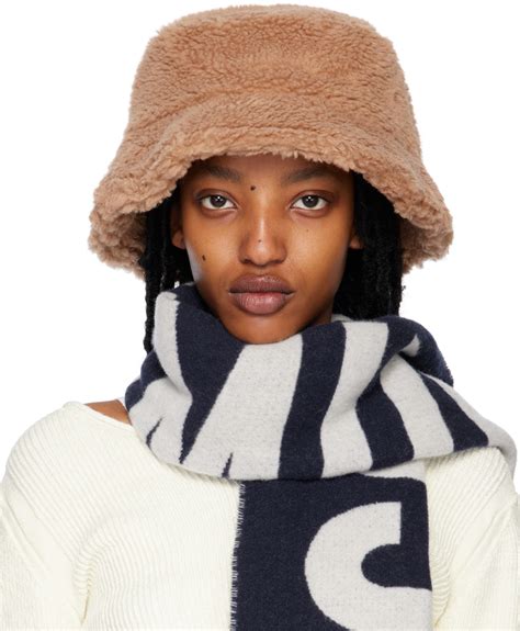 Tan Wera Faux Fur Bucket Hat By Stand Studio On Sale