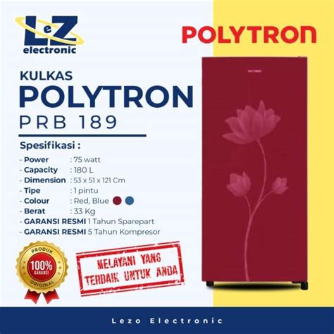 Promo Kulkas Polytron Prb Lemari Es Pintu Low Watt Diskon