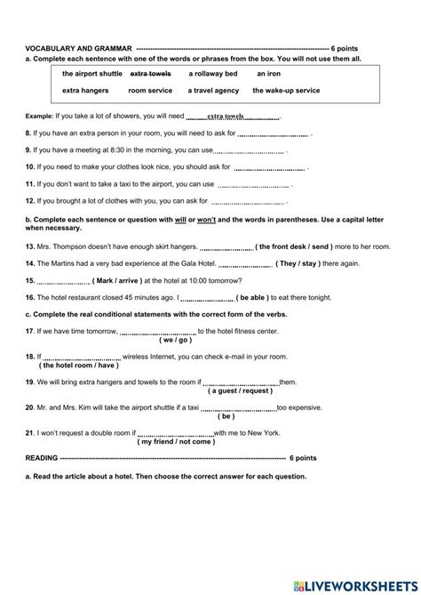 Tn22 Test 1 Unit 3 Online Exercise For Live Worksheets