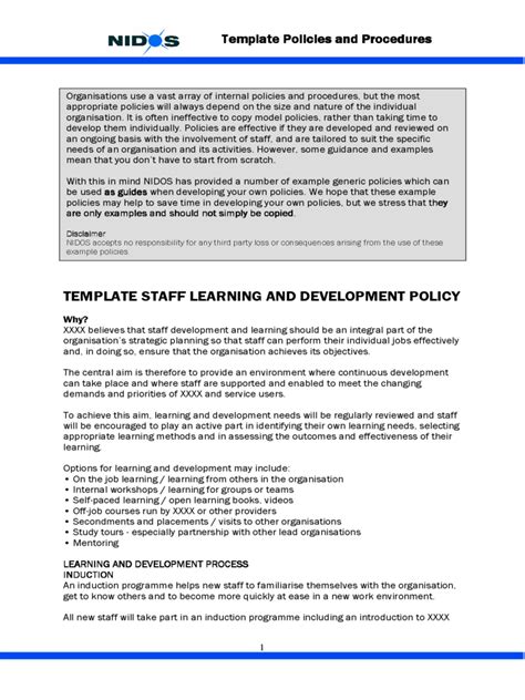 2024 Training Policy Template Fillable Printable Pdf And Forms Handypdf