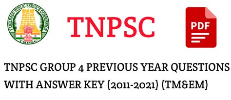 Tnpsc Group 4 Previous Year Questions Papers Pdf Download