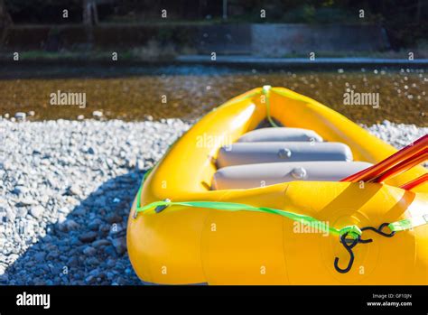 Yellow Rubber Boat Stock Photo Alamy