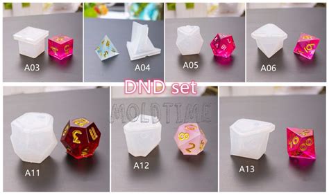 7 Pcs DND Dice Mold 19 Styles Silicone Dice Mold For Resin Etsy