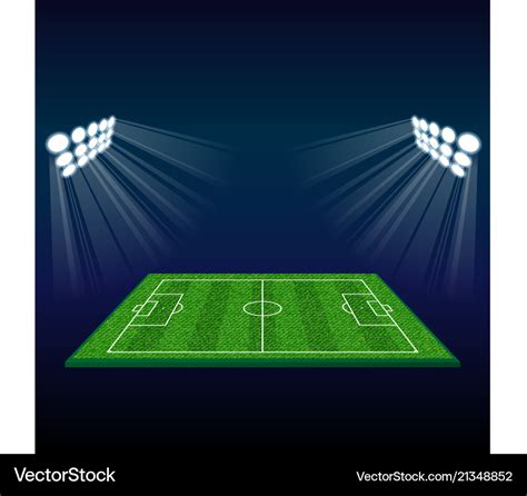 Football Field With Lights Royalty Free Vector Image