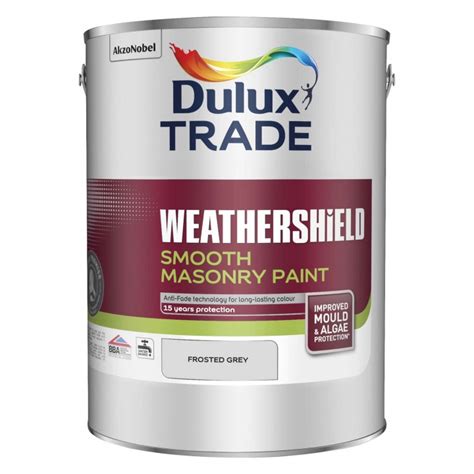 Dulux Weathershield Smooth Masonry Paint Frosted Grey 5l Selco