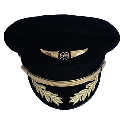 Custom Upscale Pilot Cap Airline Captain Hat Uniform Hat Halloween Party Cap Adult Men Military ...