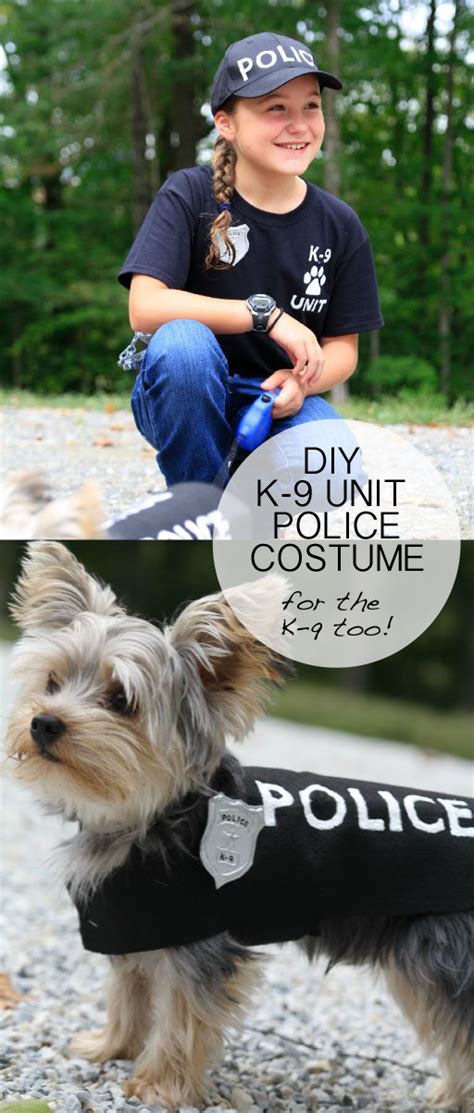 DIY Police Costume and K-9 Dog Halloween Costume