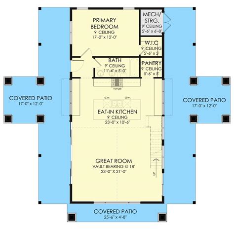 3 Bedroom Modern Barndominium Style House Plan Under 2000 Square Feet