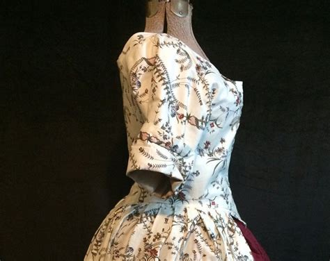 Chintz Gown Th Century Robe A Langlaise Size Etsy