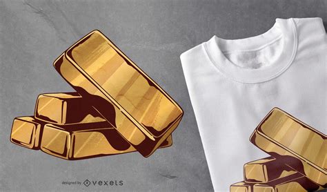 Gold Bars T-shirt Design Vector Download