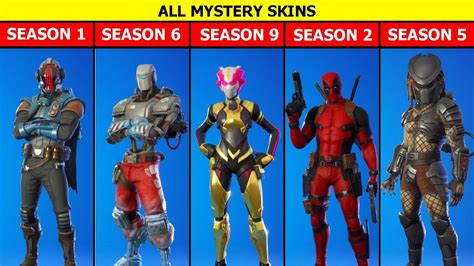 All Mystery Skins In Fortnite Season 1 Season 15 Evolution Of