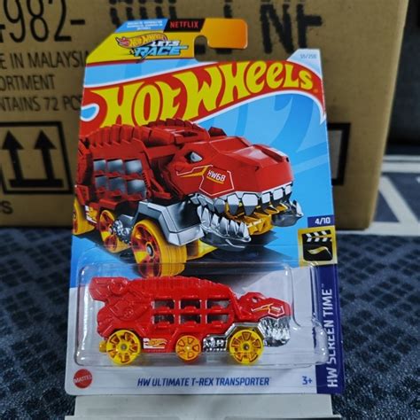 Hot Wheels Ultimate T Rex Transporter Red Shopee Malaysia