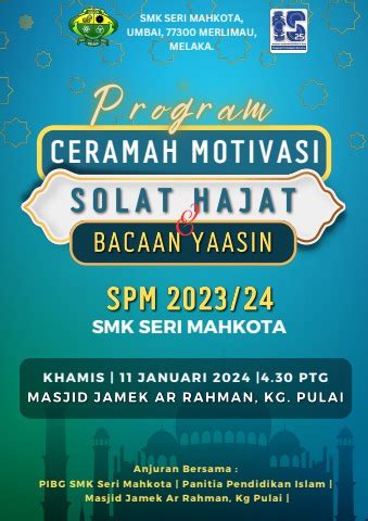 PROGRAM CERAMAH MOTIVASI SOLAT HAJAT DAN BACAAN YAASIN G 68116178