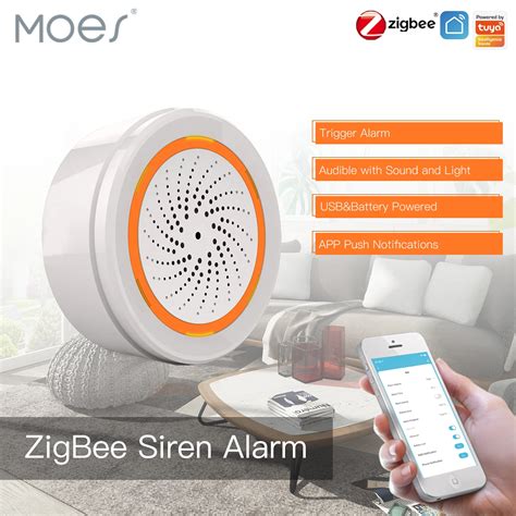 MOES Tuya ZigBee Smart Sound And Light Siren Sensor 90dB Smart Life