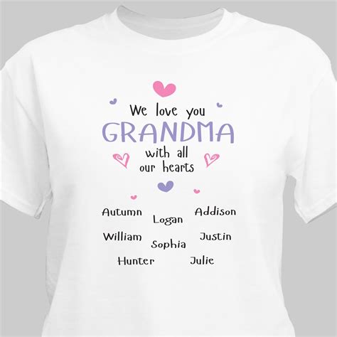 We Love You With All Our Hearts Customized Grandma T Shirt Tsforyounow