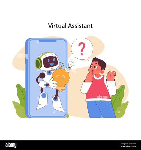 Virtual Assistant Concept Ai Effortlessly Provides Solutions Illuminating Queries With